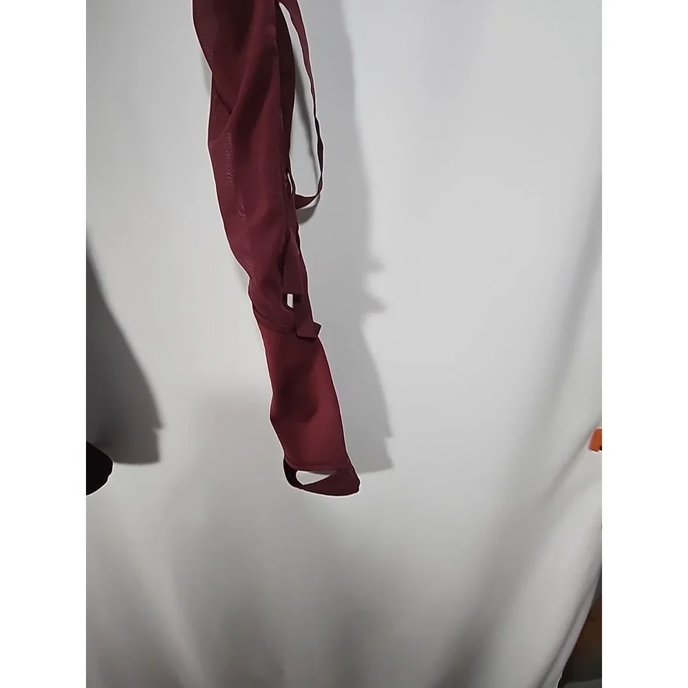 Alo Yoga‎ High Waist Wrapped Stirrup Legging Burgundy Mesh Cutout Womens S